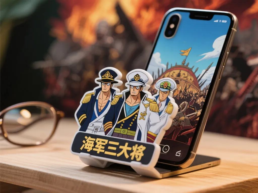 【装备新品】眼镜厂打造“海军三大将”主题手机架，重现海贼王“顶上战争”热血时刻